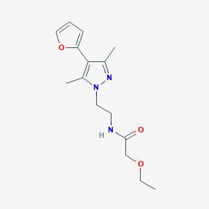 molecular formula C15H21N3O3 B2354886 2-ethoxy-N-(2-(4-(furan-2-yl)-3,5-dimethyl-1H-pyrazol-1-yl)ethyl)acetamide CAS No. 2034373-29-8