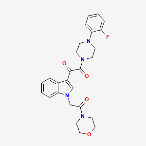 molecular formula C26H27FN4O4 B2354887 1-(4-(2-fluorophenyl)piperazin-1-yl)-2-(1-(2-morpholino-2-oxoethyl)-1H-indol-3-yl)ethane-1,2-dione CAS No. 872855-32-8