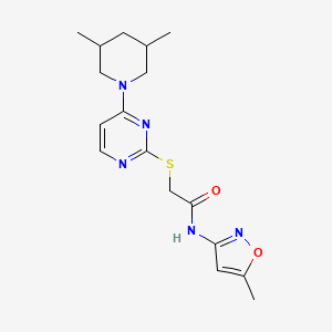 2-((4-(3,5-dimethylpiperidin-1-yl)pyrimidin-2-yl)thio)-N-(5-methylisoxazol-3-yl)acetamide
