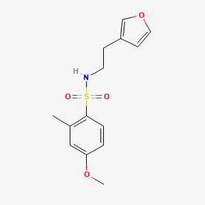 molecular formula C14H17NO4S B2354895 N-(2-(呋喃-3-基)乙基)-4-甲氧基-2-甲基苯磺酰胺 CAS No. 1428359-90-3