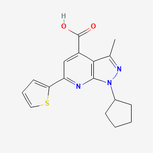 1-cyclopentyl-3-methyl-6-(thiophen-2-yl)-1H-pyrazolo[3,4-b]pyridine-4-carboxylic acid