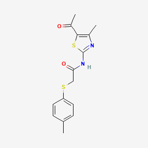 molecular formula C15H16N2O2S2 B2354906 N-(5-acetyl-4-methylthiazol-2-yl)-2-(p-tolylthio)acetamide CAS No. 895455-45-5