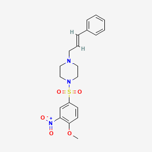 molecular formula C20H23N3O5S B2354907 1-Cinnamyl-4-((4-methoxy-3-nitrophenyl)sulfonyl)piperazine CAS No. 325694-71-1