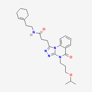 molecular formula C26H35N5O3 B2354909 N-(2-cyclohex-1-en-1-ylethyl)-3-[4-(3-isopropoxypropyl)-5-oxo-4,5-dihydro[1,2,4]triazolo[4,3-a]quinazolin-1-yl]propanamide CAS No. 902932-71-2