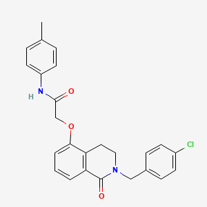 molecular formula C25H23ClN2O3 B2354911 2-[[2-[(4-chlorophenyl)methyl]-1-oxo-3,4-dihydroisoquinolin-5-yl]oxy]-N-(4-methylphenyl)acetamide CAS No. 850906-66-0