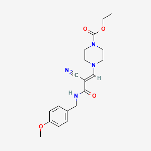 (E)-ethyl 4-(2-cyano-3-((4-methoxybenzyl)amino)-3-oxoprop-1-en-1-yl)piperazine-1-carboxylate