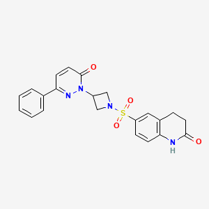 6-[3-(6-Oxo-3-phenylpyridazin-1-yl)azetidin-1-yl]sulfonyl-3,4-dihydro-1H-quinolin-2-one