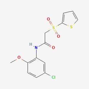 molecular formula C13H12ClNO4S2 B2354924 N-(5-chloro-2-methoxyphenyl)-2-(thiophen-2-ylsulfonyl)acetamide CAS No. 1021020-81-4