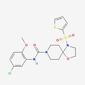 N-(5-chloro-2-methoxyphenyl)-4-(thiophen-2-ylsulfonyl)-1-oxa-4,8-diazaspiro[4.5]decane-8-carboxamide