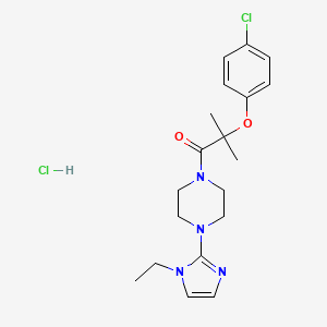 2-(4-chlorophenoxy)-1-(4-(1-ethyl-1H-imidazol-2-yl)piperazin-1-yl)-2-methylpropan-1-one hydrochloride