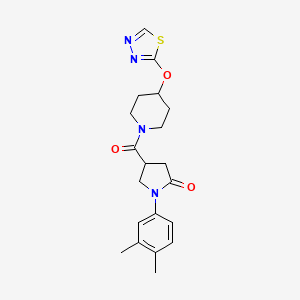 4-(4-((1,3,4-Thiadiazol-2-yl)oxy)piperidine-1-carbonyl)-1-(3,4-dimethylphenyl)pyrrolidin-2-one
