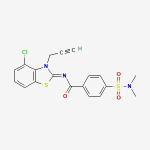 molecular formula C19H16ClN3O3S2 B2354938 N-(4-氯-3-丙-2-炔基-1,3-苯并噻唑-2-亚基)-4-(二甲基氨磺酰基)苯甲酰胺 CAS No. 868377-45-1