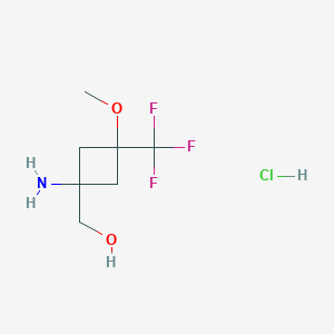[1-Amino-3-methoxy-3-(trifluoromethyl)cyclobutyl]methanol;hydrochloride