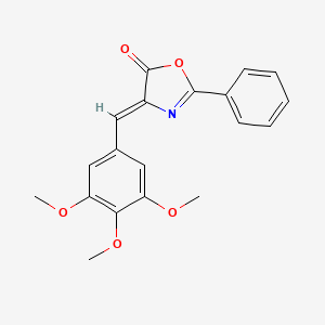 molecular formula C19H17NO5 B2354951 2-phenyl-4-(3,4,5-trimethoxybenzylidene)-1,3-oxazol-5(4H)-one CAS No. 944261-86-3