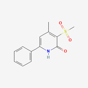 molecular formula C13H13NO3S B2354955 4-Methyl-3-(methylsulfonyl)-6-phenyl-2-pyridinol CAS No. 343372-74-7