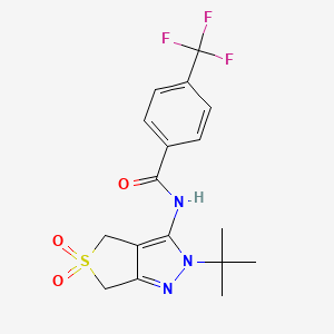 N-(2-tert-butyl-5,5-dioxo-4,6-dihydrothieno[3,4-c]pyrazol-3-yl)-4-(trifluoromethyl)benzamide