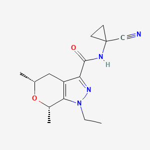 molecular formula C15H20N4O2 B2354967 (5R,7S)-N-(1-Cyanocyclopropyl)-1-ethyl-5,7-dimethyl-5,7-dihydro-4H-pyrano[3,4-c]pyrazole-3-carboxamide CAS No. 2418593-88-9