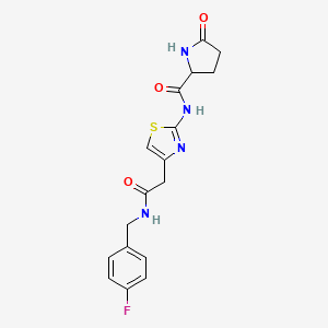 N-(4-(2-((4-fluorobenzyl)amino)-2-oxoethyl)thiazol-2-yl)-5-oxopyrrolidine-2-carboxamide