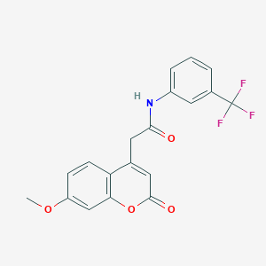 molecular formula C19H14F3NO4 B2354977 2-(7-甲氧基-2-氧代-2H-色满-4-基)-N-(3-(三氟甲基)苯基)乙酰胺 CAS No. 919862-28-5