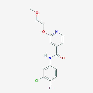 molecular formula C15H14ClFN2O3 B2354986 N-(3-chloro-4-fluorophenyl)-2-(2-methoxyethoxy)pyridine-4-carboxamide CAS No. 2034316-69-1