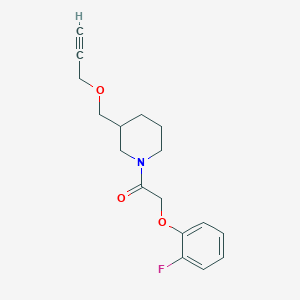 molecular formula C17H20FNO3 B2354989 2-(2-Fluorophenoxy)-1-(3-((prop-2-yn-1-yloxy)methyl)piperidin-1-yl)ethanone CAS No. 1251670-00-4