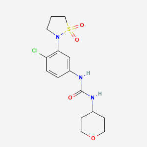 1-(4-chloro-3-(1,1-dioxidoisothiazolidin-2-yl)phenyl)-3-(tetrahydro-2H-pyran-4-yl)urea