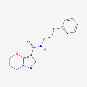 molecular formula C15H17N3O3 B2355001 N-(2-苯氧基乙基)-6,7-二氢-5H-吡唑并[5,1-b][1,3]恶嗪-3-甲酰胺 CAS No. 1428364-68-4