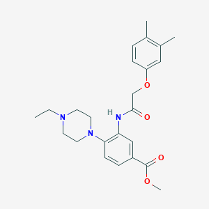molecular formula C24H31N3O4 B235501 Methyl 3-{[(3,4-dimethylphenoxy)acetyl]amino}-4-(4-ethylpiperazin-1-yl)benzoate 