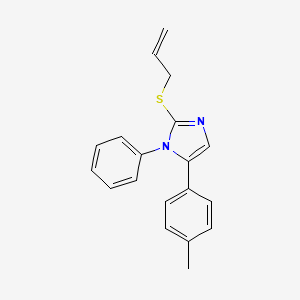 molecular formula C19H18N2S B2355010 2-(allylthio)-1-phenyl-5-(p-tolyl)-1H-imidazole CAS No. 1206996-25-9