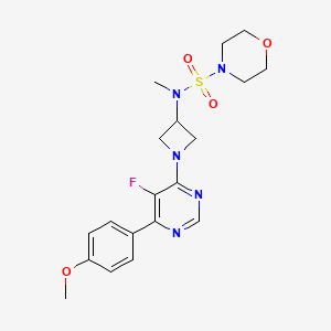 molecular formula C19H24FN5O4S B2355011 N-[1-[5-Fluoro-6-(4-methoxyphenyl)pyrimidin-4-yl]azetidin-3-yl]-N-methylmorpholine-4-sulfonamide CAS No. 2380182-72-7