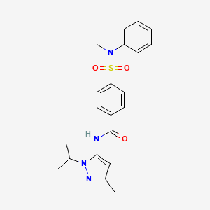 molecular formula C22H26N4O3S B2355019 4-(N-乙基-N-苯磺酰基)-N-(1-异丙基-3-甲基-1H-吡唑-5-基)苯甲酰胺 CAS No. 1170876-46-6