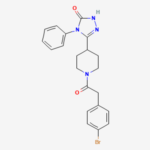 molecular formula C21H21BrN4O2 B2355020 5-{1-[(4-bromophenyl)acetyl]piperidin-4-yl}-4-phenyl-2,4-dihydro-3H-1,2,4-triazol-3-one CAS No. 2061679-29-4