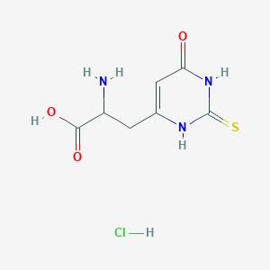 molecular formula C7H10ClN3O3S B2355031 2-Amino-3-(4-oxo-2-sulfanylidene-1H-pyrimidin-6-yl)propanoic acid;hydrochloride CAS No. 2344678-66-4