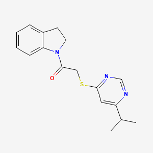 molecular formula C17H19N3OS B2355039 1-(Indolin-1-yl)-2-((6-isopropylpyrimidin-4-yl)thio)ethanone CAS No. 1226433-68-6