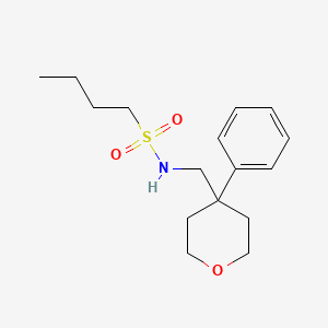 molecular formula C16H25NO3S B2355044 N-((4-苯基四氢-2H-吡喃-4-基)甲基)丁烷-1-磺酰胺 CAS No. 1211337-00-6