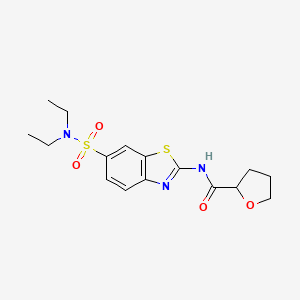 molecular formula C16H21N3O4S2 B2355046 N-[6-(diethylsulfamoyl)-1,3-benzothiazol-2-yl]oxolane-2-carboxamide CAS No. 881452-63-7