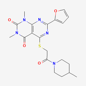 7-(Furan-2-yl)-1,3-dimethyl-5-[2-(4-methylpiperidin-1-yl)-2-oxoethyl]sulfanylpyrimido[4,5-d]pyrimidine-2,4-dione