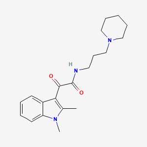 molecular formula C20H27N3O2 B2355069 2-(1,2-dimethyl-1H-indol-3-yl)-2-oxo-N-(3-(piperidin-1-yl)propyl)acetamide CAS No. 862831-99-0