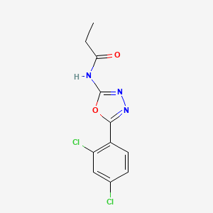 N-(5-(2,4-dichlorophenyl)-1,3,4-oxadiazol-2-yl)propionamide
