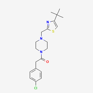 1-(4-((4-(Tert-butyl)thiazol-2-yl)methyl)piperazin-1-yl)-2-(4-chlorophenyl)ethanone