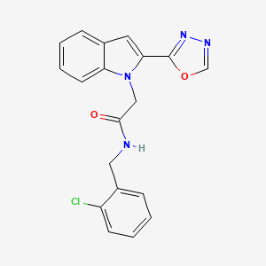2-(2-(1,3,4-oxadiazol-2-yl)-1H-indol-1-yl)-N-(2-chlorobenzyl)acetamide