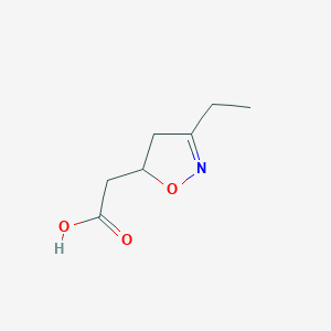 molecular formula C7H11NO3 B2355087 2-(3-Ethyl-4,5-dihydro-1,2-oxazol-5-yl)acetic acid CAS No. 127700-78-1