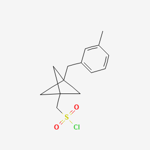 molecular formula C14H17ClO2S B2355089 [3-[(3-Methylphenyl)methyl]-1-bicyclo[1.1.1]pentanyl]methanesulfonyl chloride CAS No. 2287285-73-6