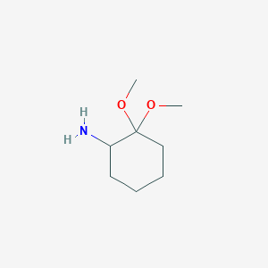 molecular formula C8H17NO2 B2355090 2,2-二甲氧基环己烷-1-胺 CAS No. 24829-64-9