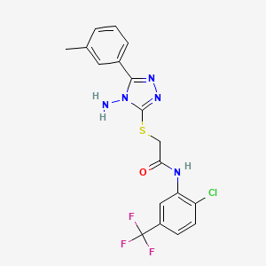 2-((4-amino-5-(m-tolyl)-4H-1,2,4-triazol-3-yl)thio)-N-(2-chloro-5-(trifluoromethyl)phenyl)acetamide