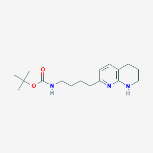 molecular formula C17H27N3O2 B2355101 Tert-butyl 4-(5,6,7,8-tetrahydro[1,8]naphthyridine-2-yl)butylcarbamate CAS No. 380396-36-1
