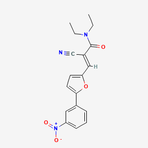 molecular formula C18H17N3O4 B2355102 2-cyano-N,N-diethyl-3-(5-{3-nitrophenyl}-2-furyl)acrylamide CAS No. 333344-10-8