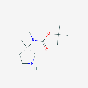 molecular formula C11H22N2O2 B2355104 tert-butyl N-methyl-N-(3-methylpyrrolidin-3-yl)carbamate CAS No. 196822-24-9