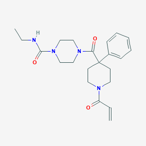N-Ethyl-4-(4-phenyl-1-prop-2-enoylpiperidine-4-carbonyl)piperazine-1-carboxamide