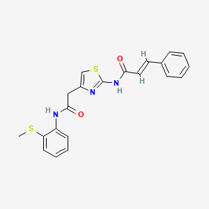 N-(4-(2-((2-(methylthio)phenyl)amino)-2-oxoethyl)thiazol-2-yl)cinnamamide